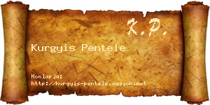 Kurgyis Pentele névjegykártya